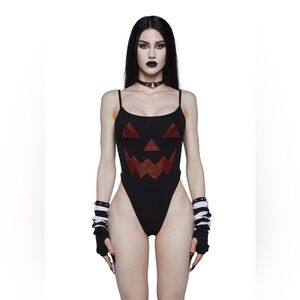 HALLOWEEN Women’s Pumpkin Bodysuit Dolls Kill SOLD OUT ONLINE Size Large